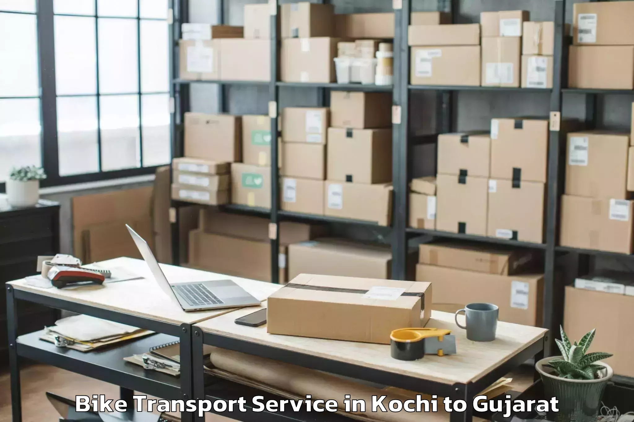 Get Kochi to Gujarat Vidyapith Ahmedabad Bike Transport